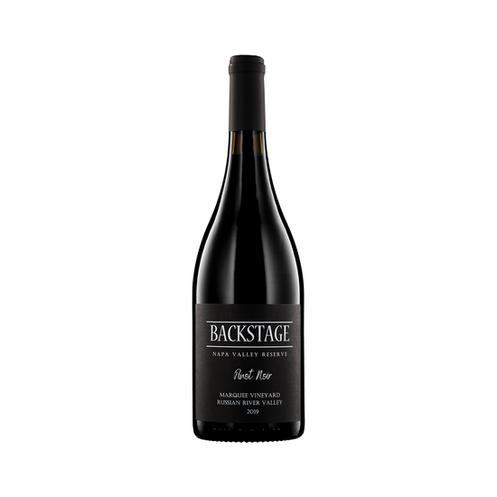 A bottle of Backstage 2019 Pinot Noir