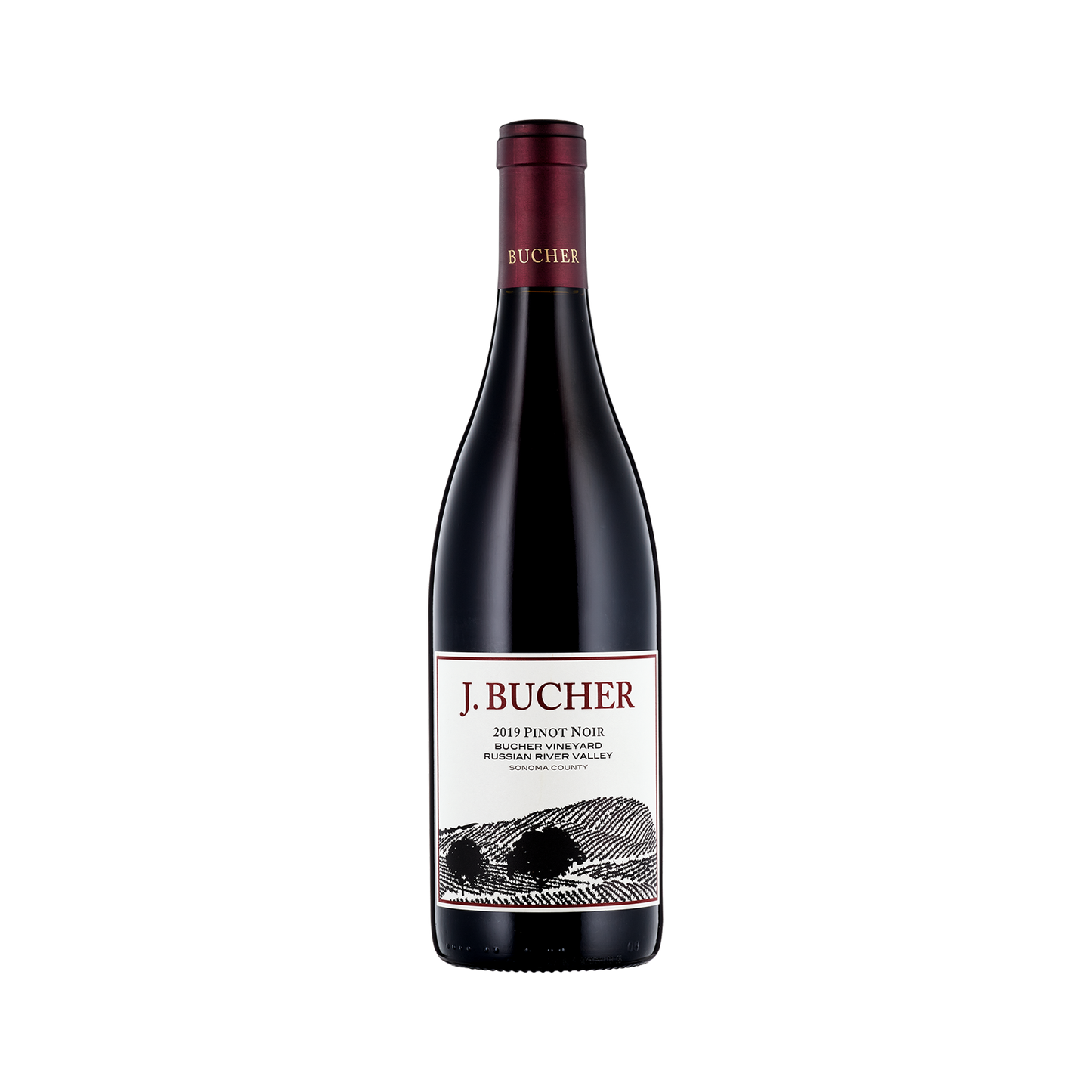 A bottle of Bucher Wines 2019 Pinot Noir