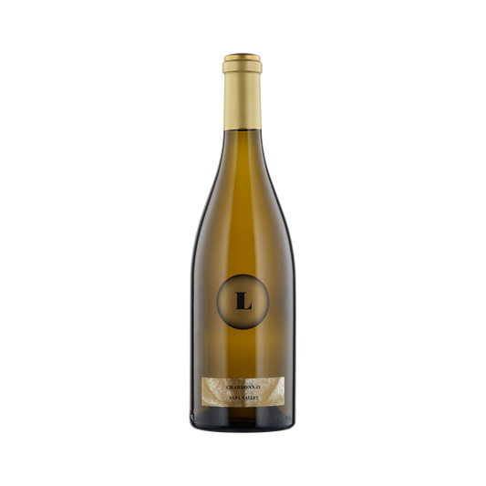 A bottle of Lewis 2021 Napa Chardonnay