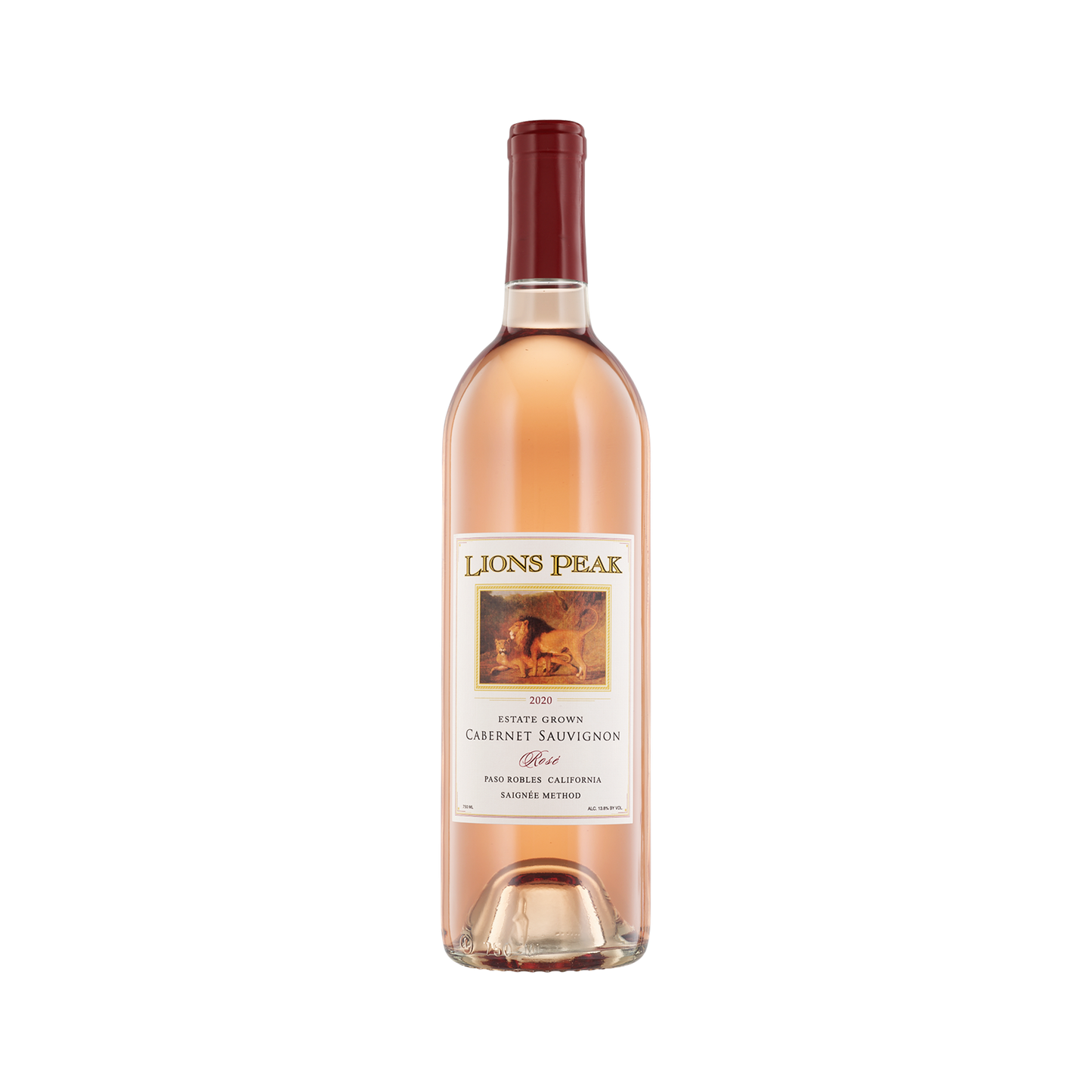 A bottle of Lion's Peak 2020 Rosé