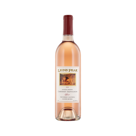 A bottle of Lion's Peak 2020 Rosé