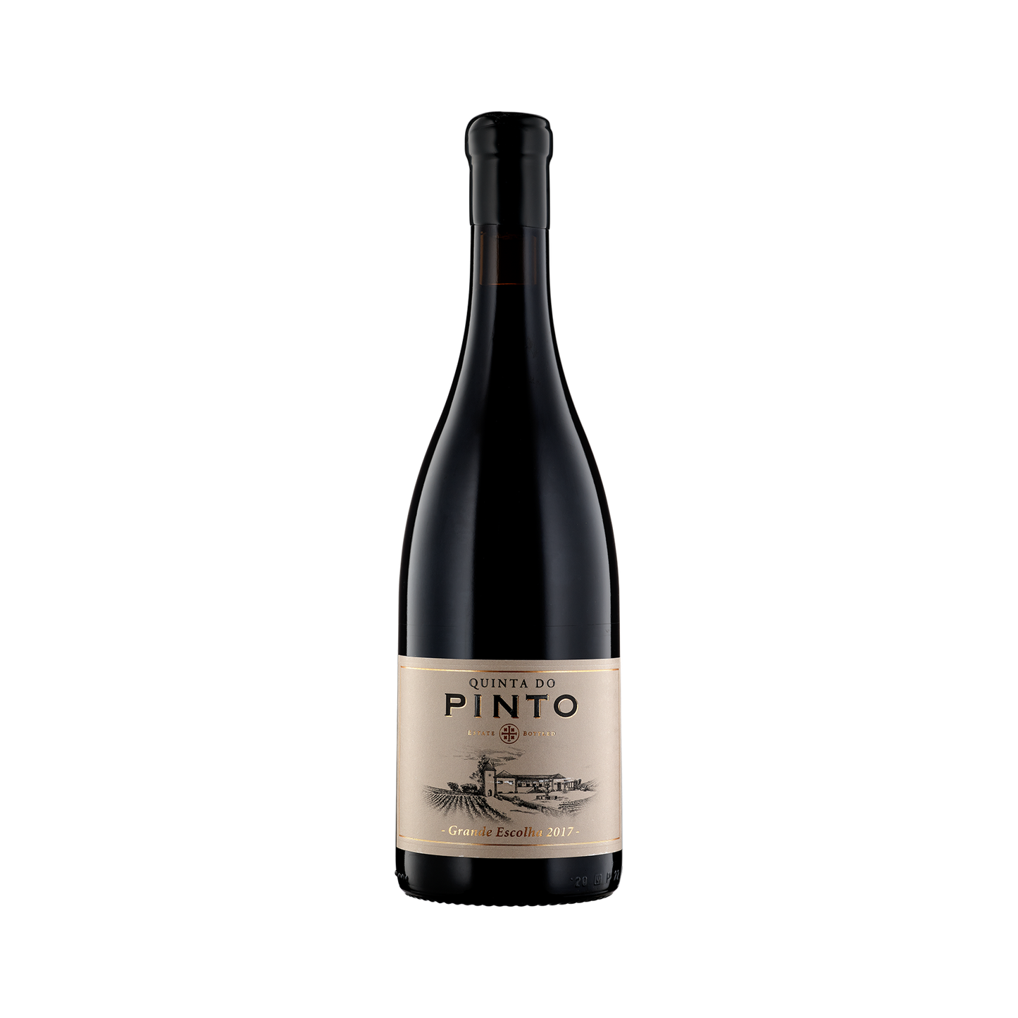 A bottle of Quinta do Pinto 2017 Red Blend Grande Escolha