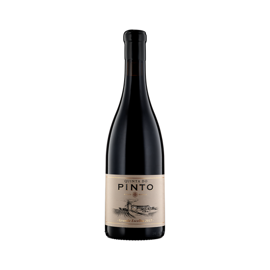 A bottle of Quinta do Pinto 2017 Red Blend Grande Escolha