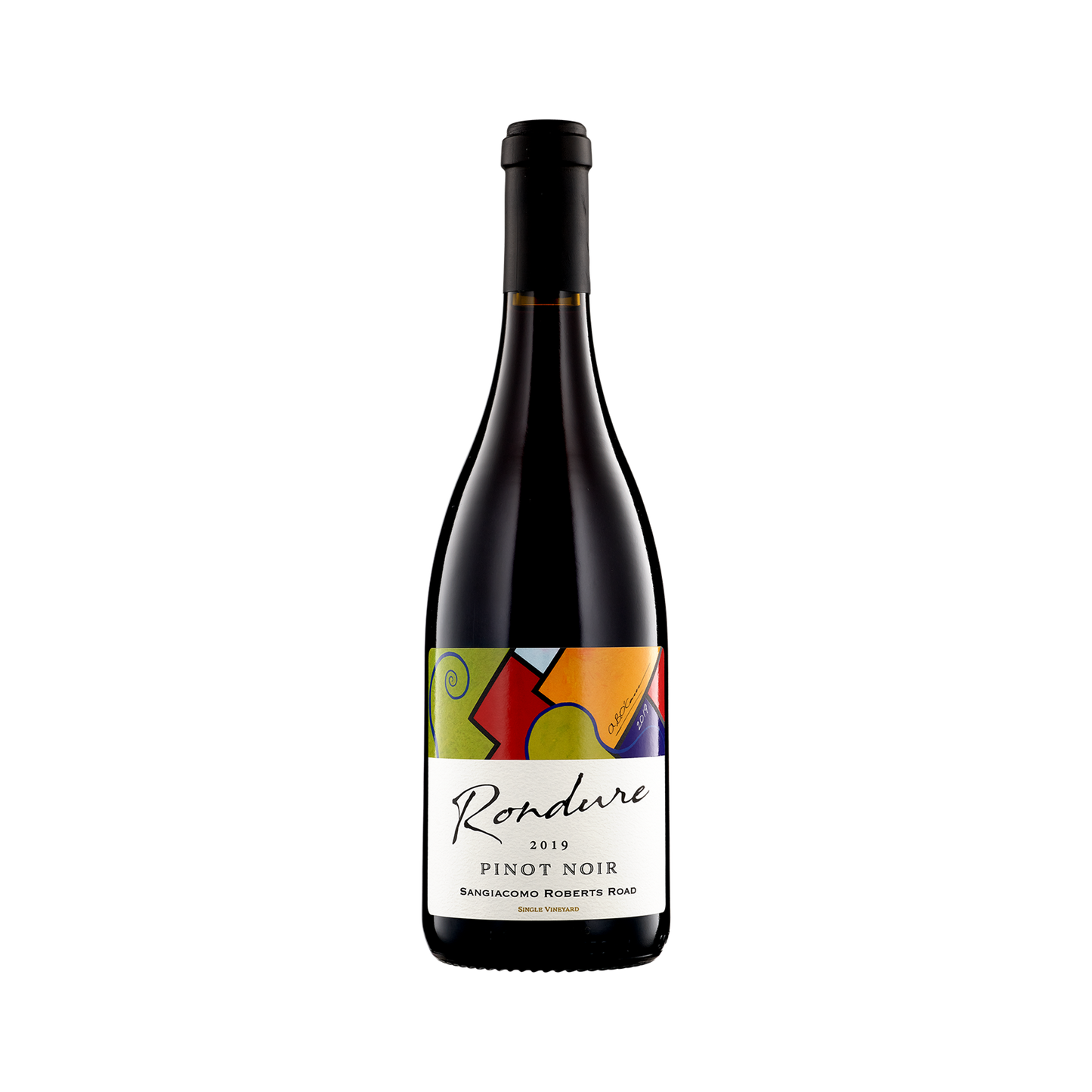 A bottle of Rondure Wines 2019 Pinot Noir