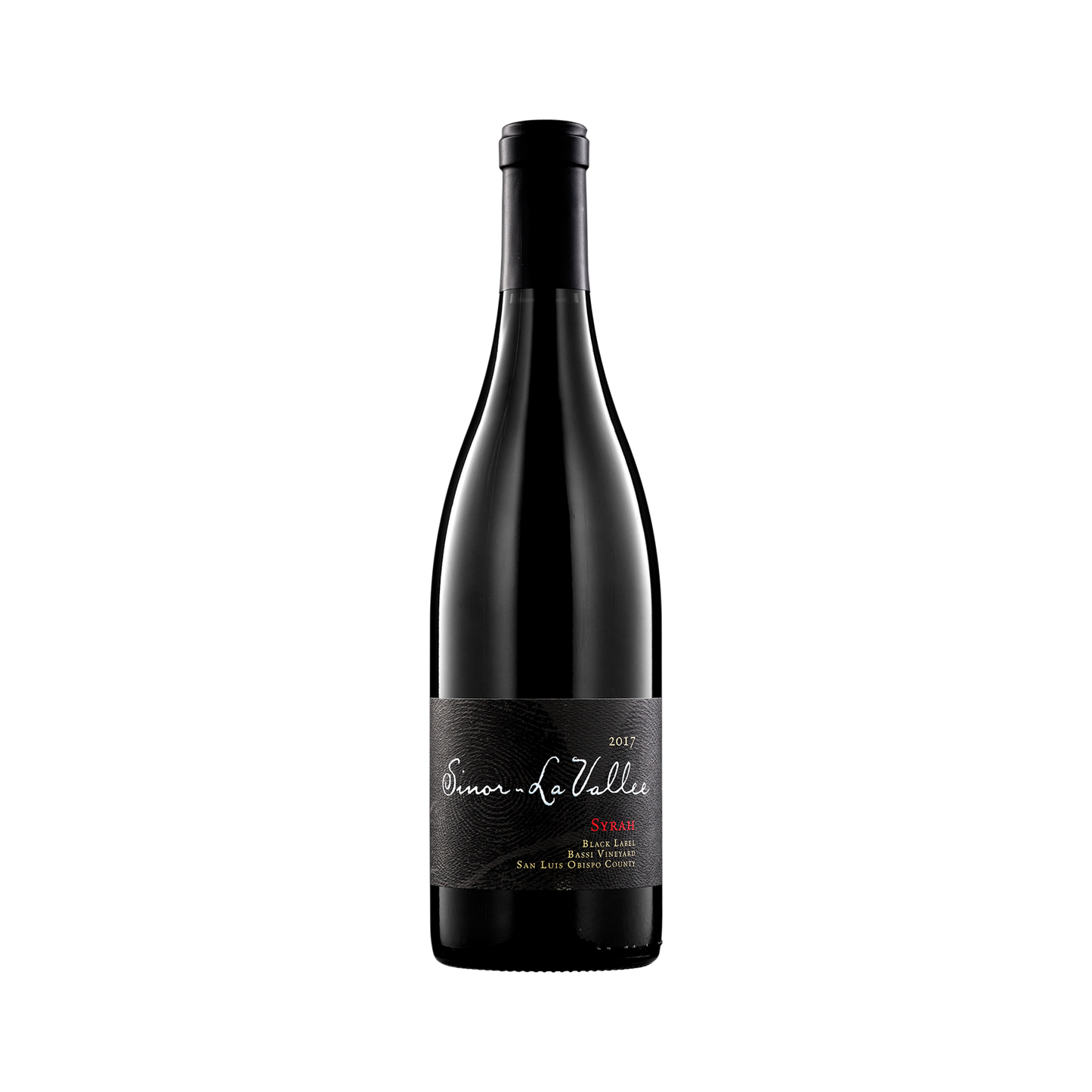 A bottle of Sinor-LaValee 2017 Syrah, Black Label