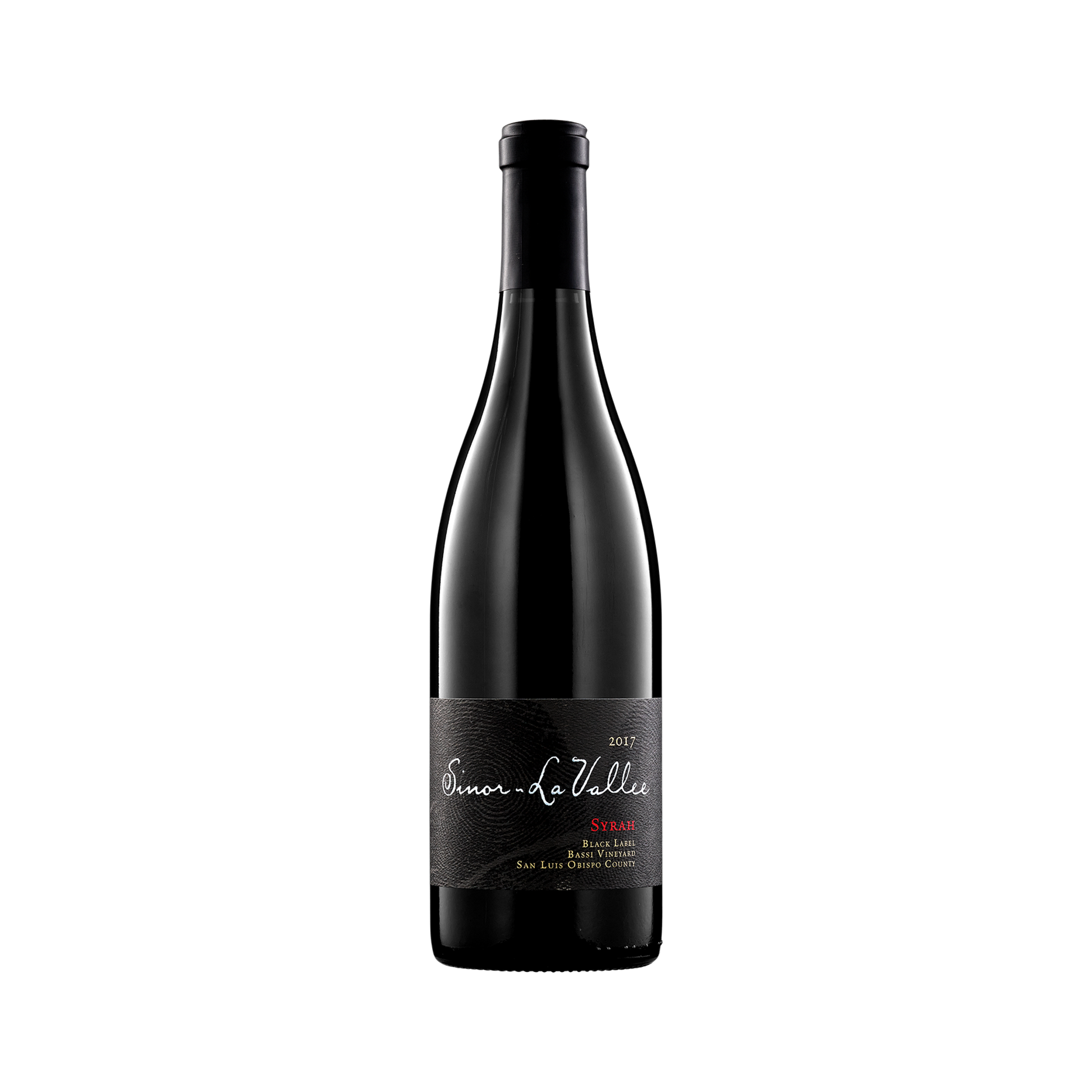 A bottle of Sinor-LaValee 2017 Syrah, Black Label