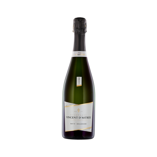 A bottle of Vincent d'Astree 2011 Brut Champagne