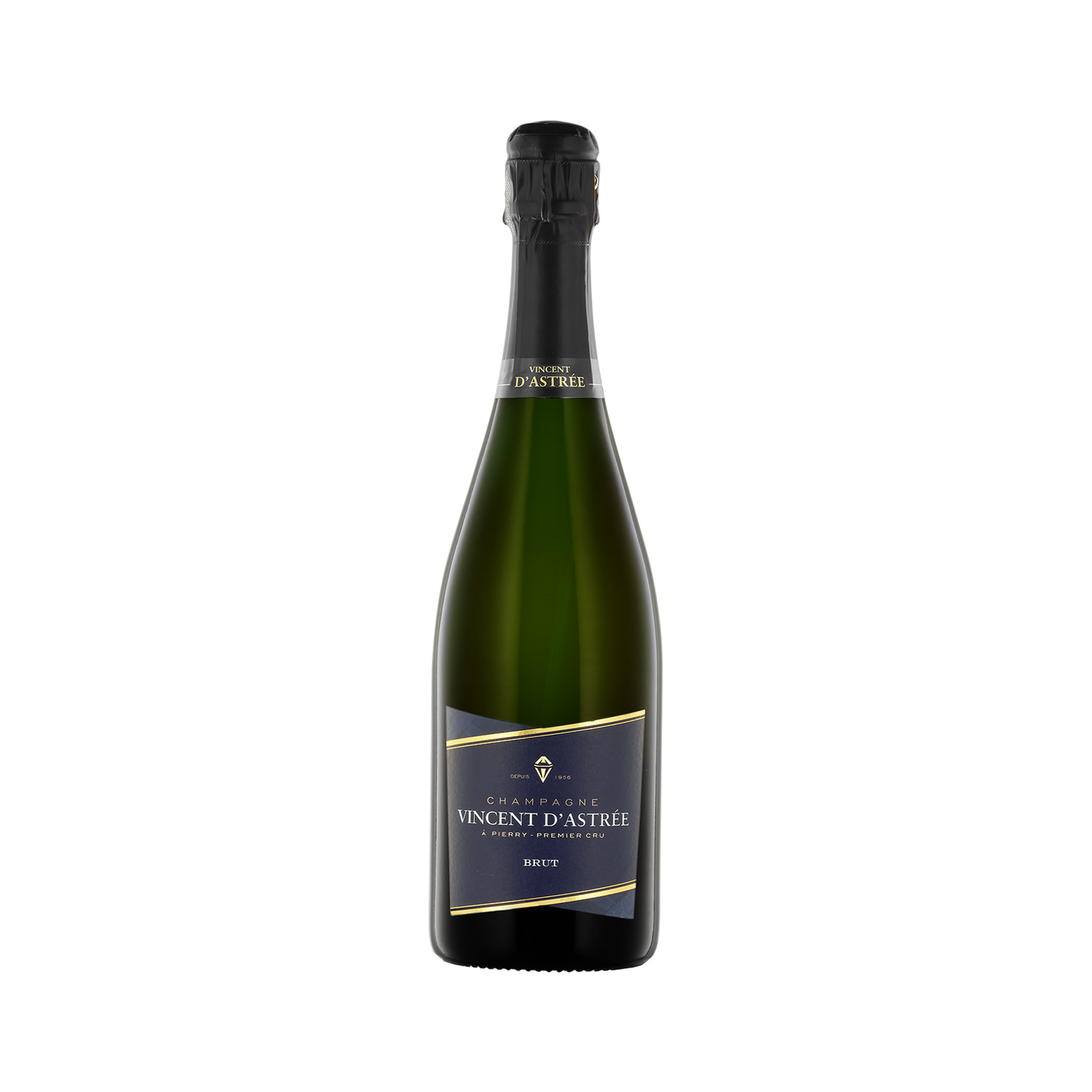 A bottle of Vincent d'Astree Brut Champagne Premier Cru