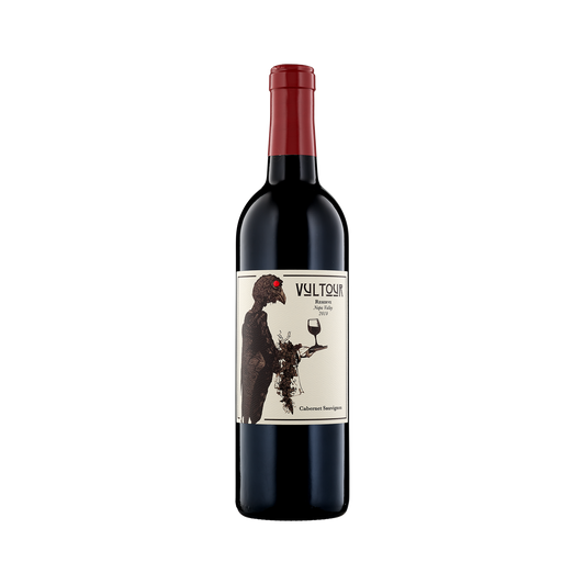 A bottle of Vultour Wines 2019 Cabernet Sauvignon Reserve